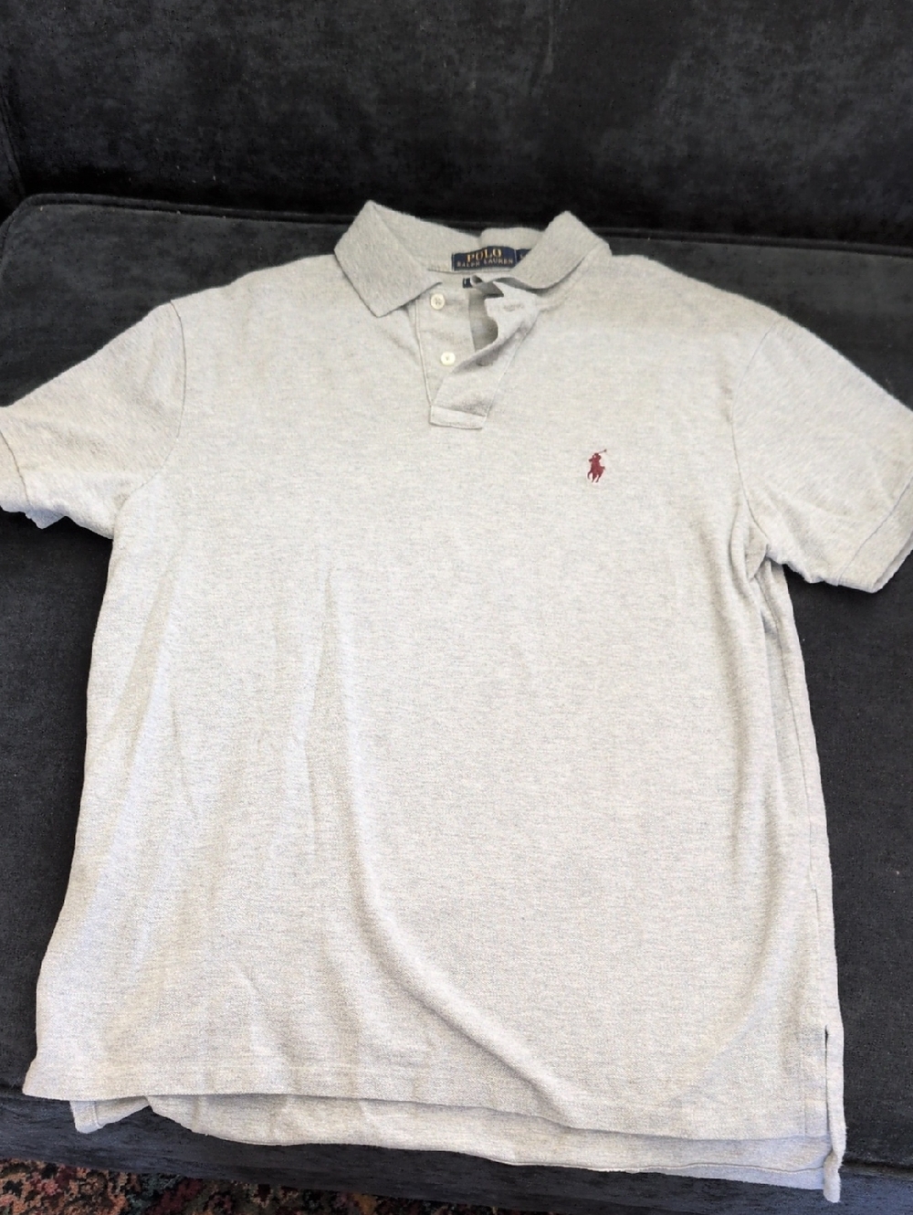 Polo by Ralph Lauren Light Gray Polo with Red Pony Logo